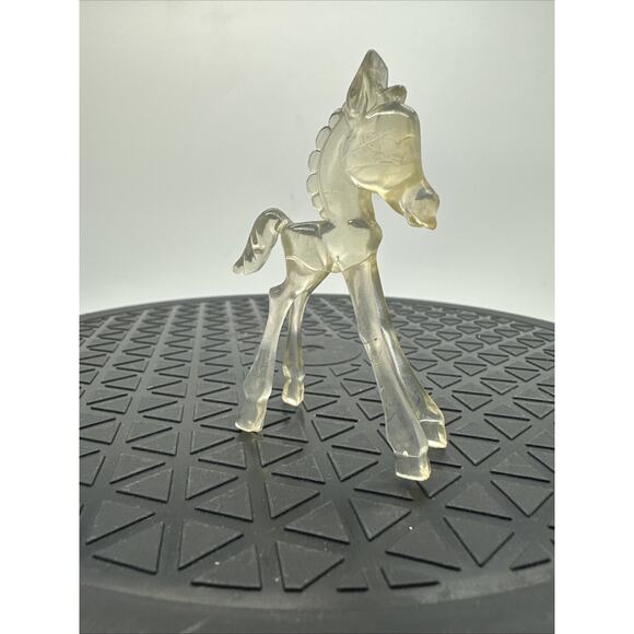 Vintage Clear Lucite Mini Horse Figurine. Curio Cabinet Display - Picture 1 of 7